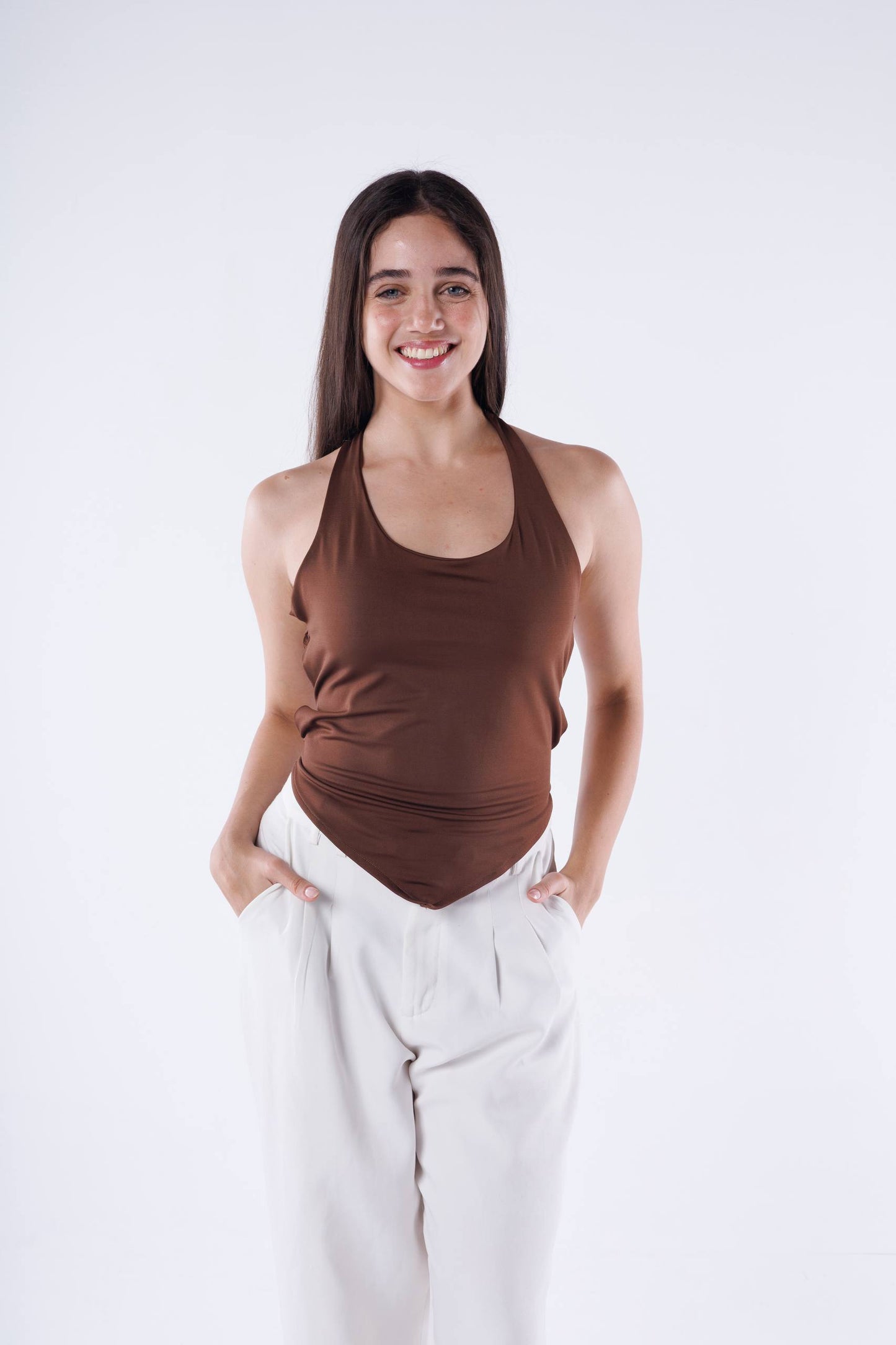 Basic Backless Tie-Back Top Ribbed Fabric — photo 4 — Yokaa Top