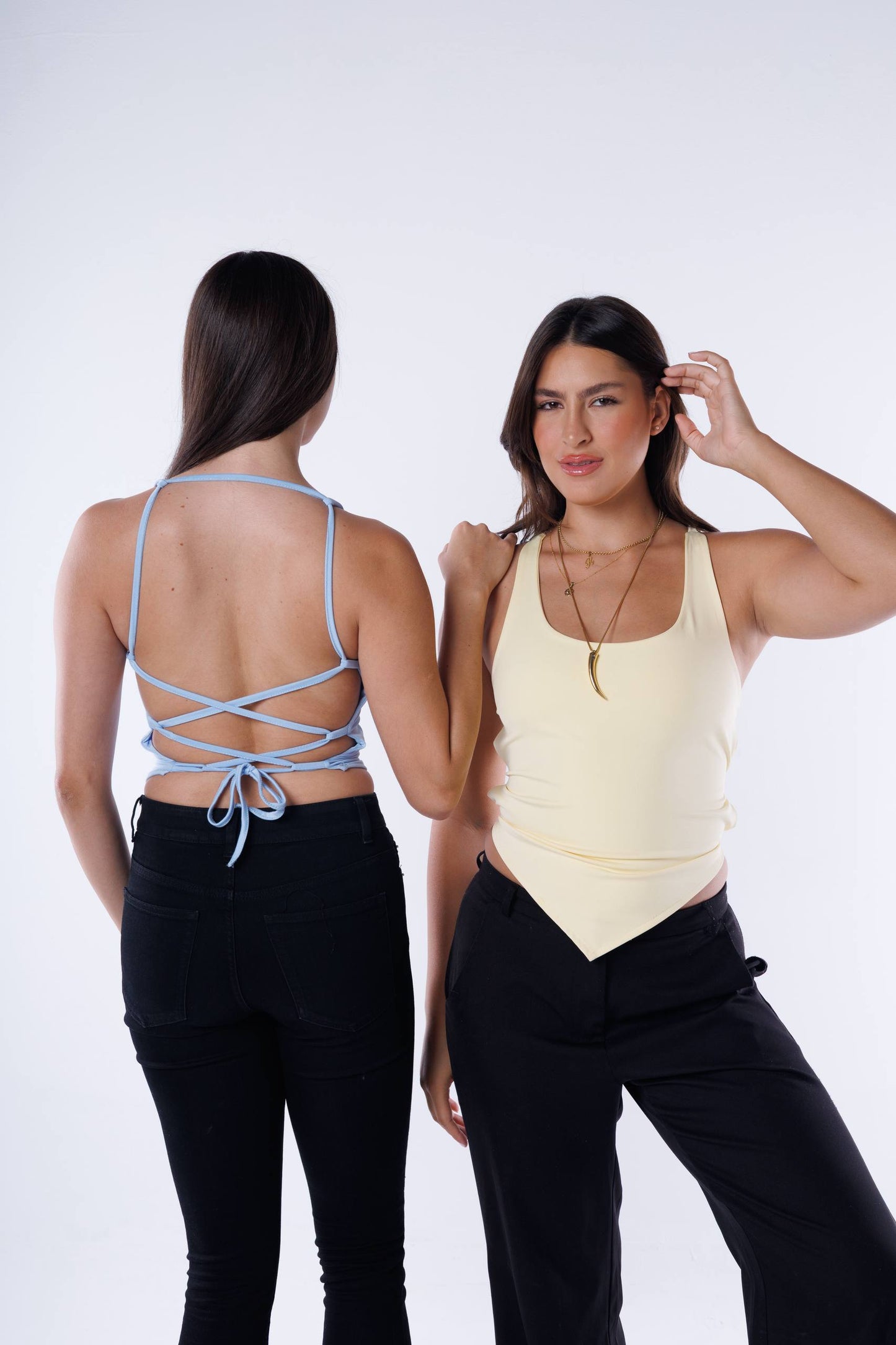 Basic Backless Tie-Back Top Ribbed Fabric — photo 5 — Yokaa Top