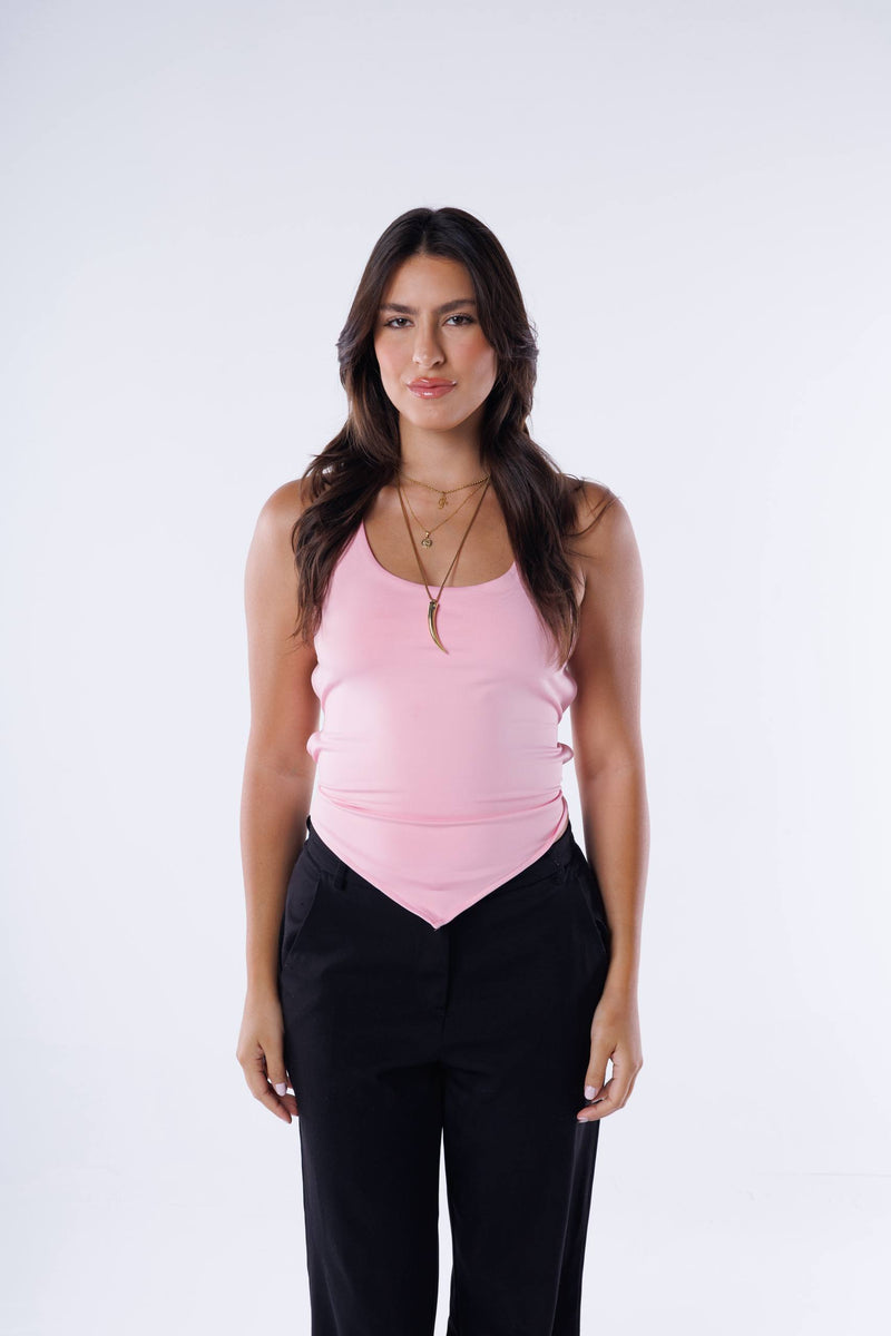 Basic Backless Tie-Back Top Ribbed Fabric — photo 2 — Yokaa Top