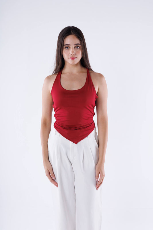 Basic Backless Tie-Back Top Ribbed Fabric — Top by Yokaa