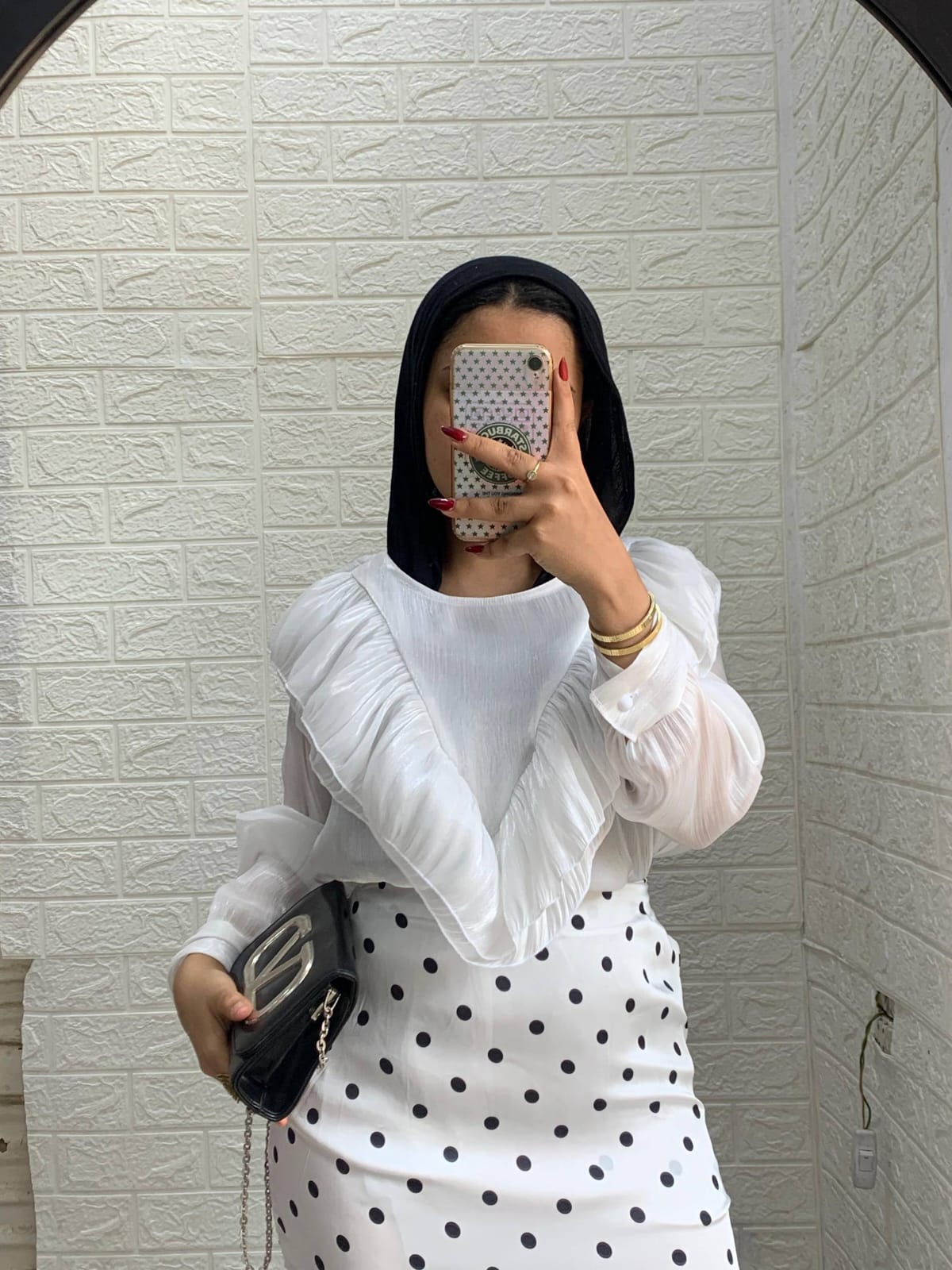 Organza Ruffle Blouse with Seven-Shaped Neckline — photo 4 — Yokaa Top