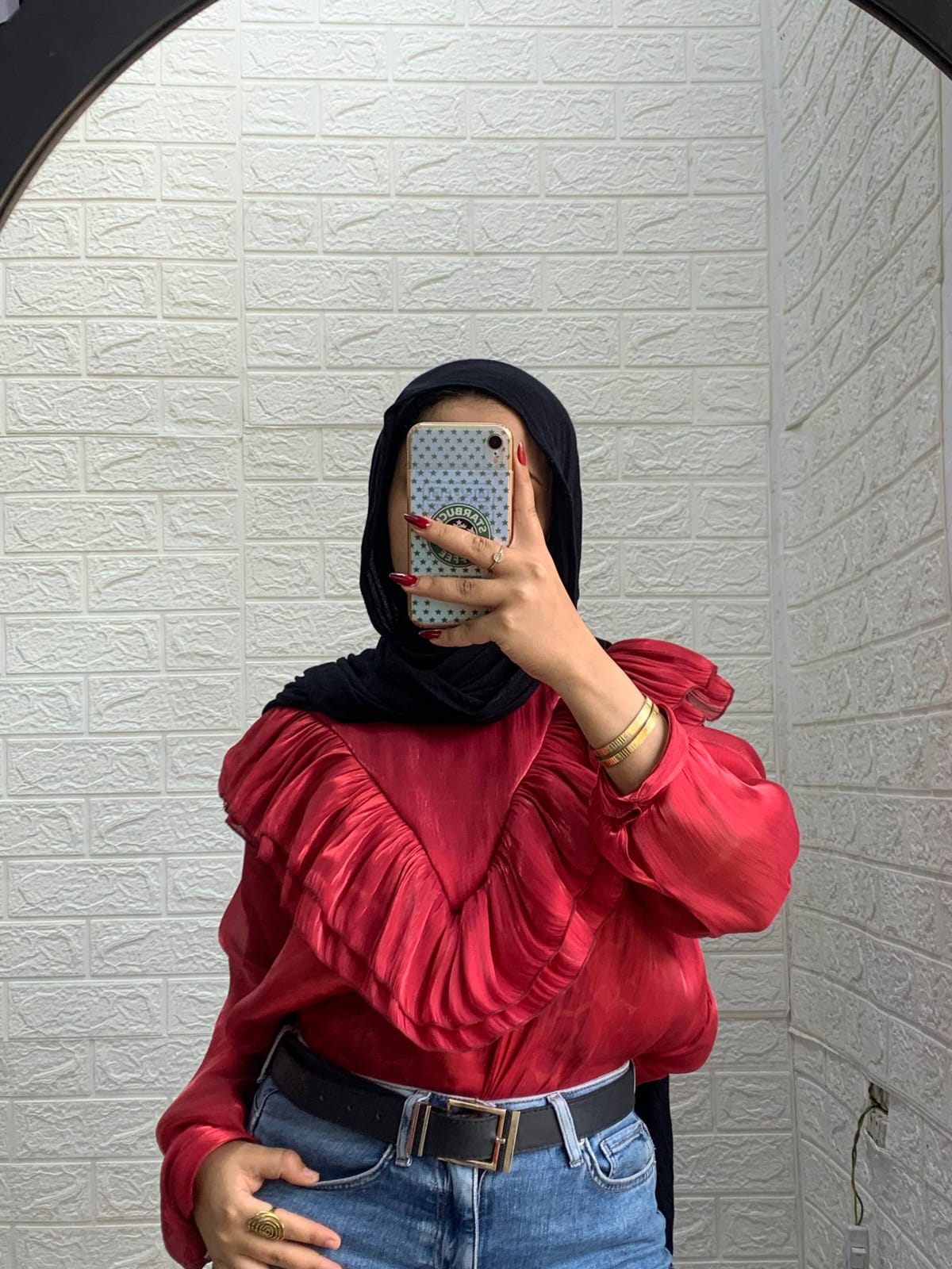 Organza Ruffle Blouse with Seven-Shaped Neckline — photo 5 — Yokaa Top
